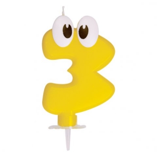 Narodeninová sviečka so stojanom "3"