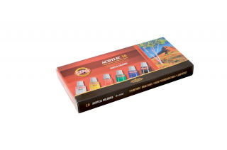 Farby vodové KOH-I-NOOR akrylové/ 10 farebné 16ml