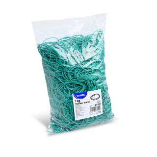 Gumičky viazacie priemer 50mm/1mm/1kg zelené