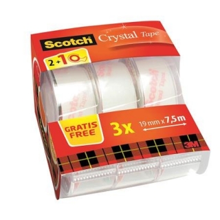 Lepiaca páska 3M SCOTCH Crystal Tape 19mmx7,5m/2+1ks