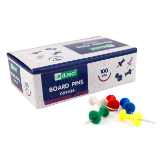 Pripináčiky do korku D.RECT Push Pin/100ks farebné