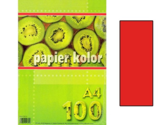 Papier farebný A4 80g/100ks červený