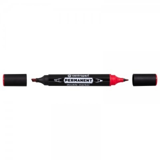 Popisovač CENTROPEN "1666 Double Marker" permanentný, červený