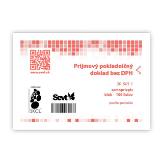 Príjmový pokladničný doklad bez DPH NCR/100listov