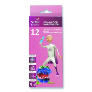Farebné ceruzky KOH-I-NOOR "Stop Bacteria"/12 farebná súprava