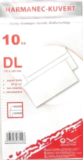 Poštové obálky DL samolepiace 2B05B3/10ks