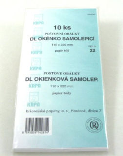 Poštové obálky DL samolepiace s okienkom/10ks