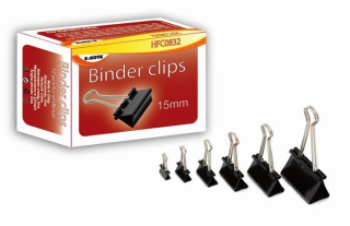 Klipy na dokumenty BINDER 15mm/12ks čierne