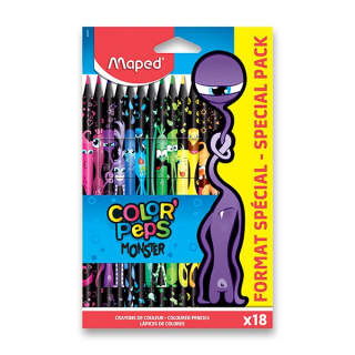 Farebné ceruzky MAPED Color Peps Monster trojhranné/18 farebná súprava