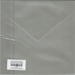 Poštové obálky 155x155 farebné metalické/5ks strieborné