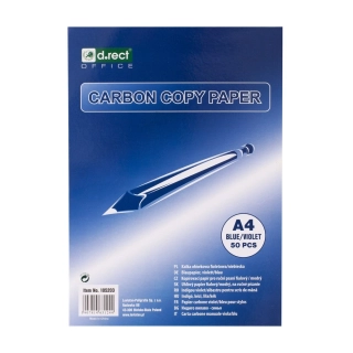 Papier uhľový D.RECT A4/50 listov modrý