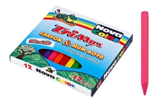 Voskovky Jumbo Nova trojhranné/12 rôznych farieb