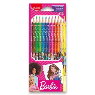 Farebné ceruzky MAPED Barbie trojhranné/12 farebná súprava