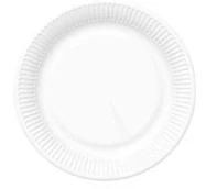 Tanier papierový plytký veľký 22,7cm/8ks biely