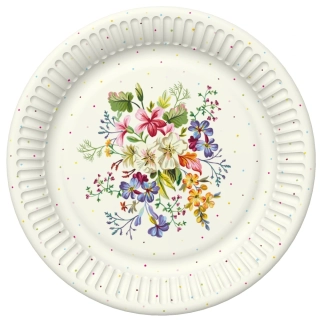 Tanier papierový plytký veľký 22,7cm/8ks kvety