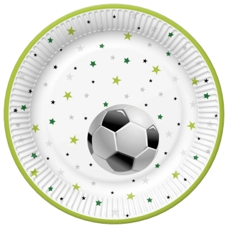Tanier papierový plytký veľký 22,7cm/8ks futbal