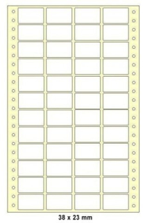Etikety tabelačné 4-radové 38x23mm/100 hárkov